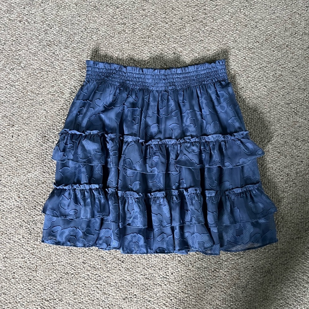 Lauren Conrad LC blue floral tiered skirt women’s large